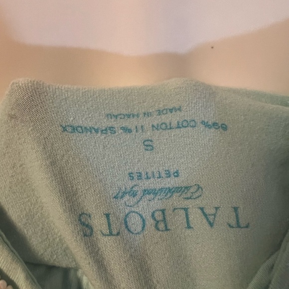 Talbot petites mint blue tank with white gems around the neckline - Picture 2 of 3